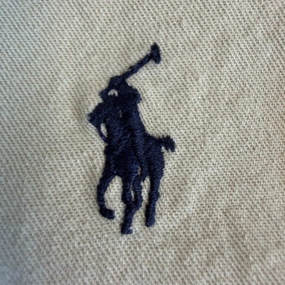 Ralph Lauren Polo Blake Mens Large Khaki Short Sleeve Button Down Shirt Cotton - Picture 4 of 5